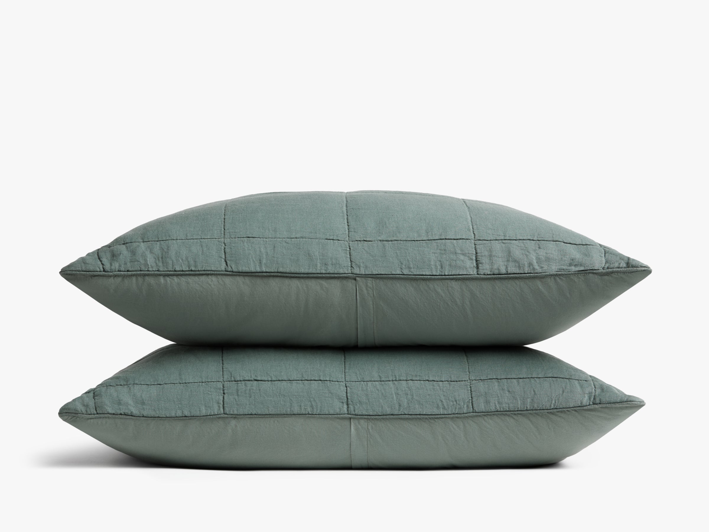 Linen Box Quilted Sham Set (Agave)